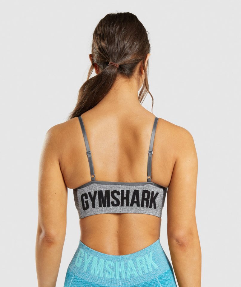 Women's Gymshark Flex Strappy Sports Bra Grey | NZ 9WSFED